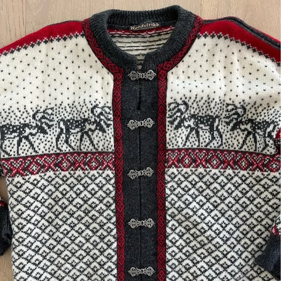 Nordstrikk Women’s Vintage Norway Reindeer Cardigan 100% Wool XXL - Picture 3 of 9